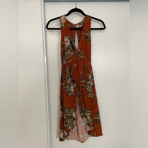 Studio F XS Tropical Floral Halter Maxi Dress